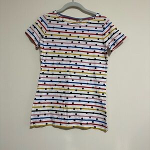 Boden rainbow stripped and polka dot t shirt